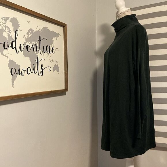 Eileen Fisher Black Long Sleeve Funnel Neck Tunic Blouse Size Medium - Picture 4 of 7